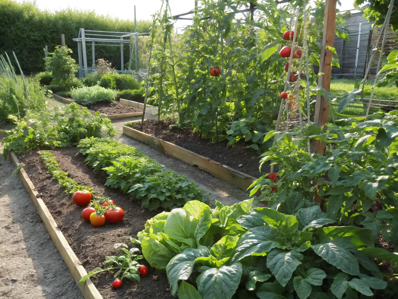 A garden bed free of weeds, with healthy plants thriving, illustrating effective weed removal services.
